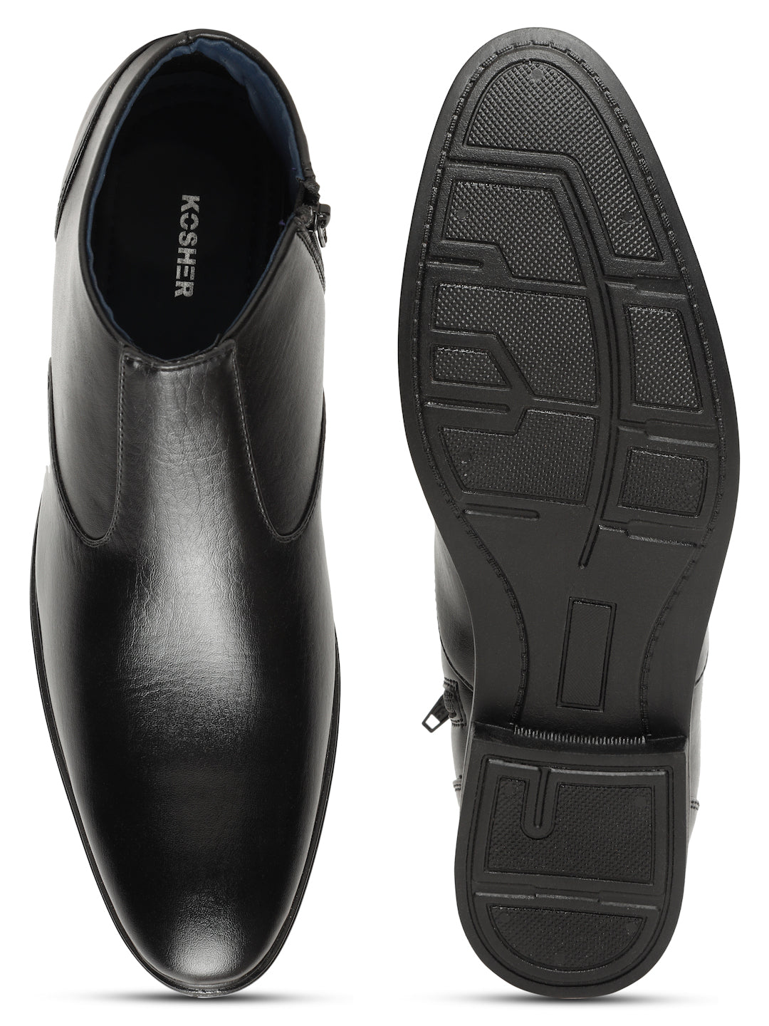 Kosher Black color Slip-on Zip/Boot Shoes For Men