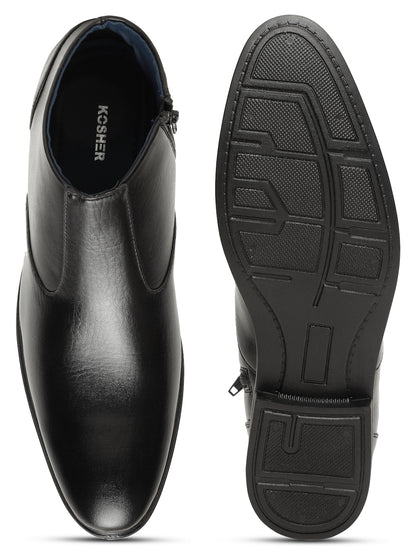 Kosher Black color Slip-on Zip/Boot Shoes For Men