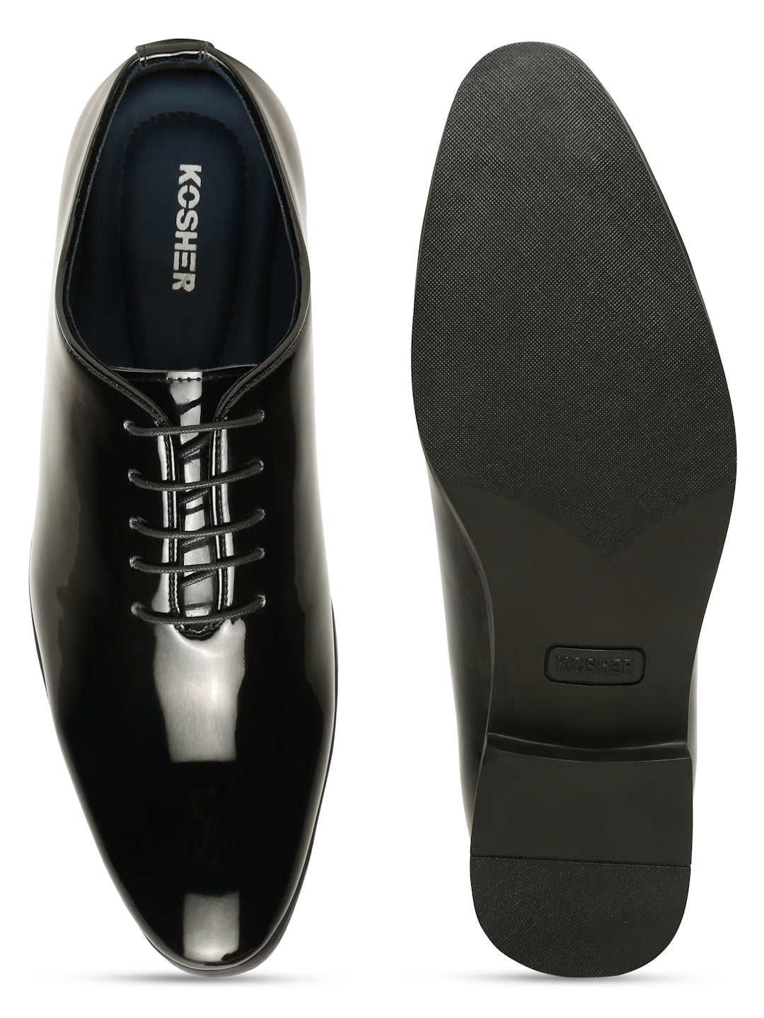 Kosher Black Color Lace-up Formal Shoes