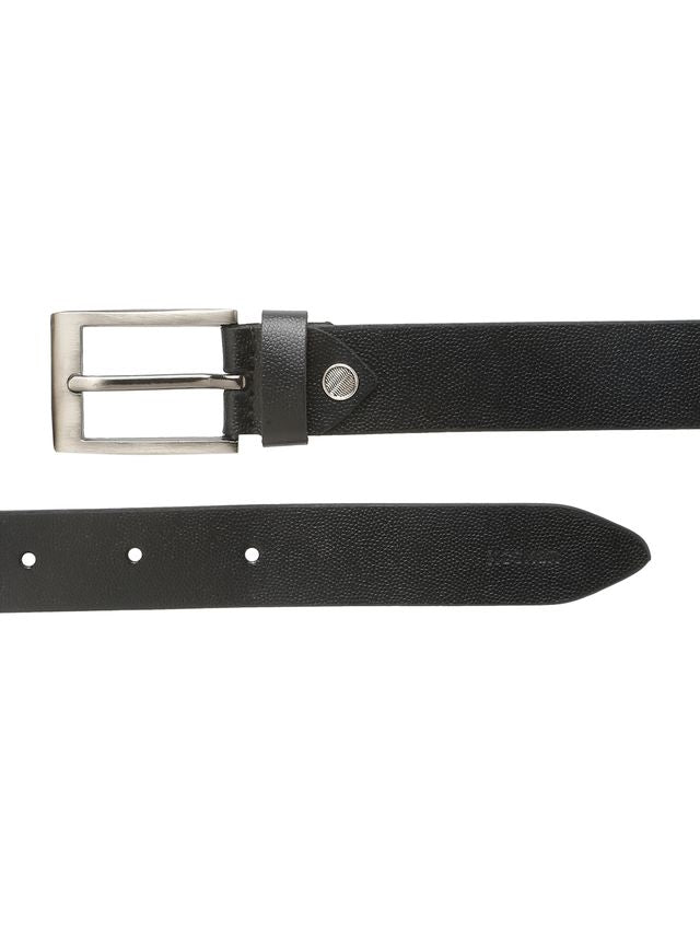 KOSHER Black Color Men's Textured Genuine Leather Belt With Antiqe Finish Buckle – Elegant Textured Finish Belt