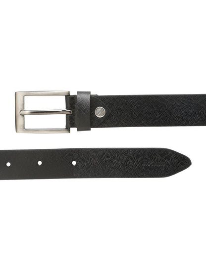 KOSHER Black Color Men's Textured Genuine Leather Belt With Antiqe Finish Buckle – Elegant Textured Finish Belt