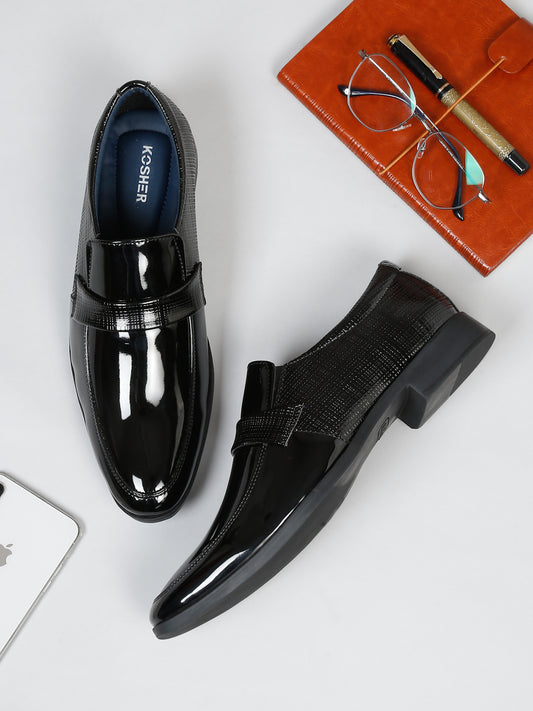 Kosher Black Color Men's Slip on Formal Shoes