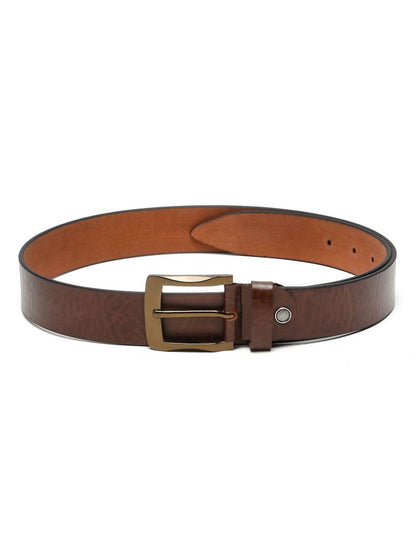KOSHER Brown Color Men's Classic Genuine Leather Belt With Blackish Gold Finish Buckle