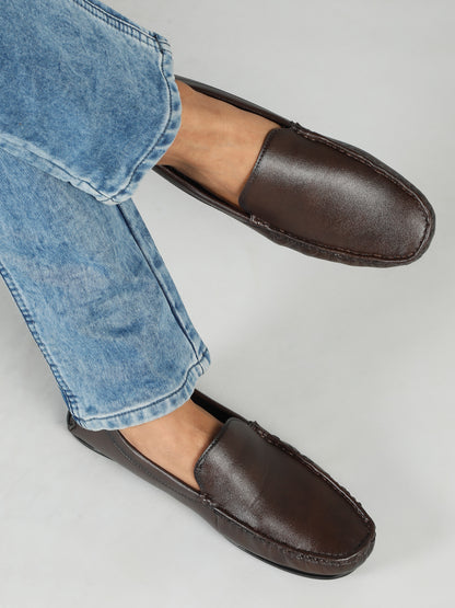 KOSHER Premium Brown Synthetic Leather Driving Loafers for Men – Lightweight, Comfortable Slip-On