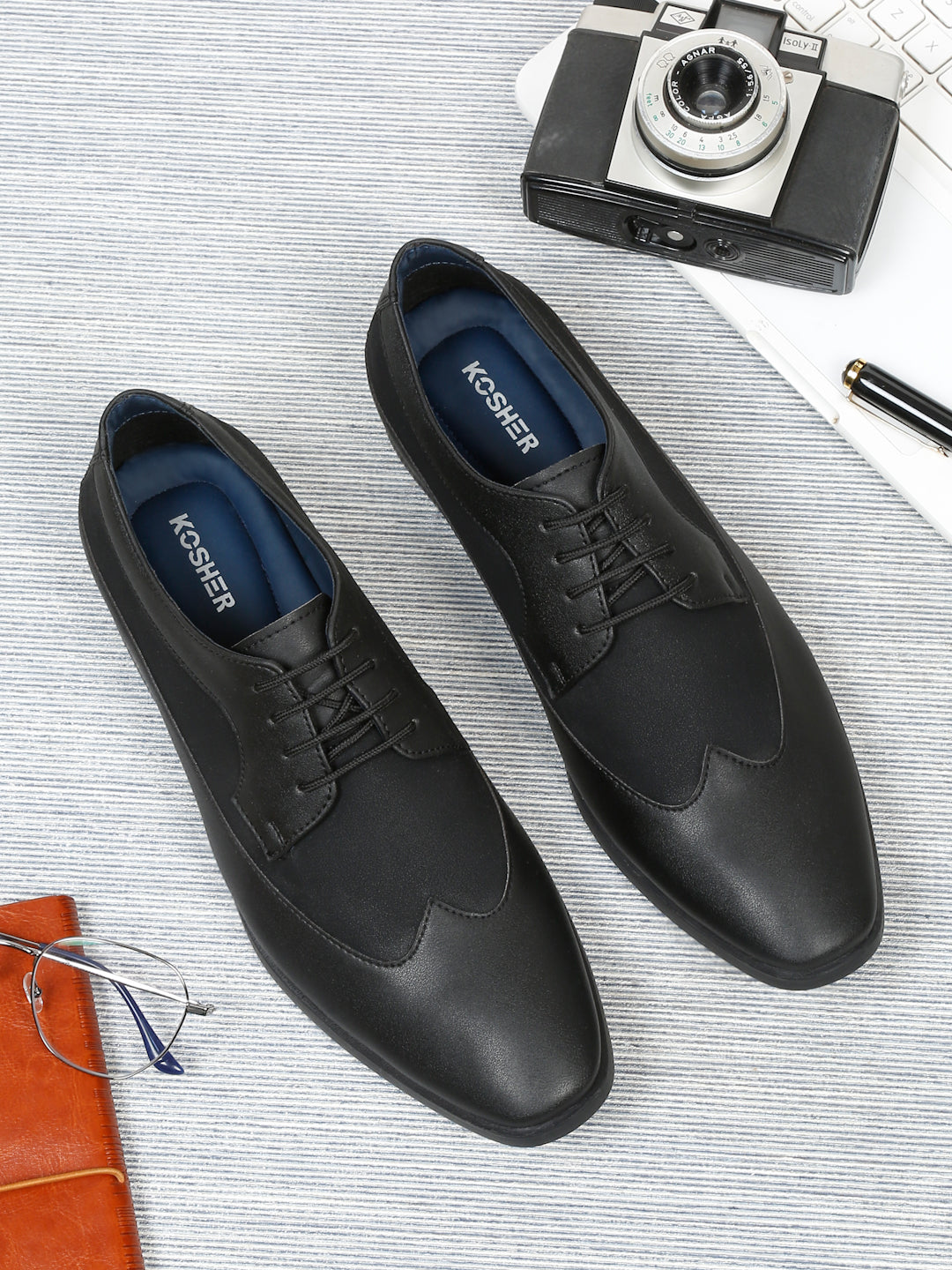 Kosher Black Color Lace-up Formal Shoes