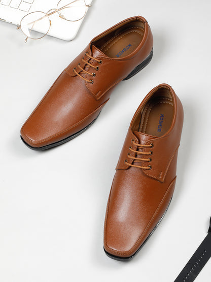 Kosher Tan Color Lace-up Formal Shoes
