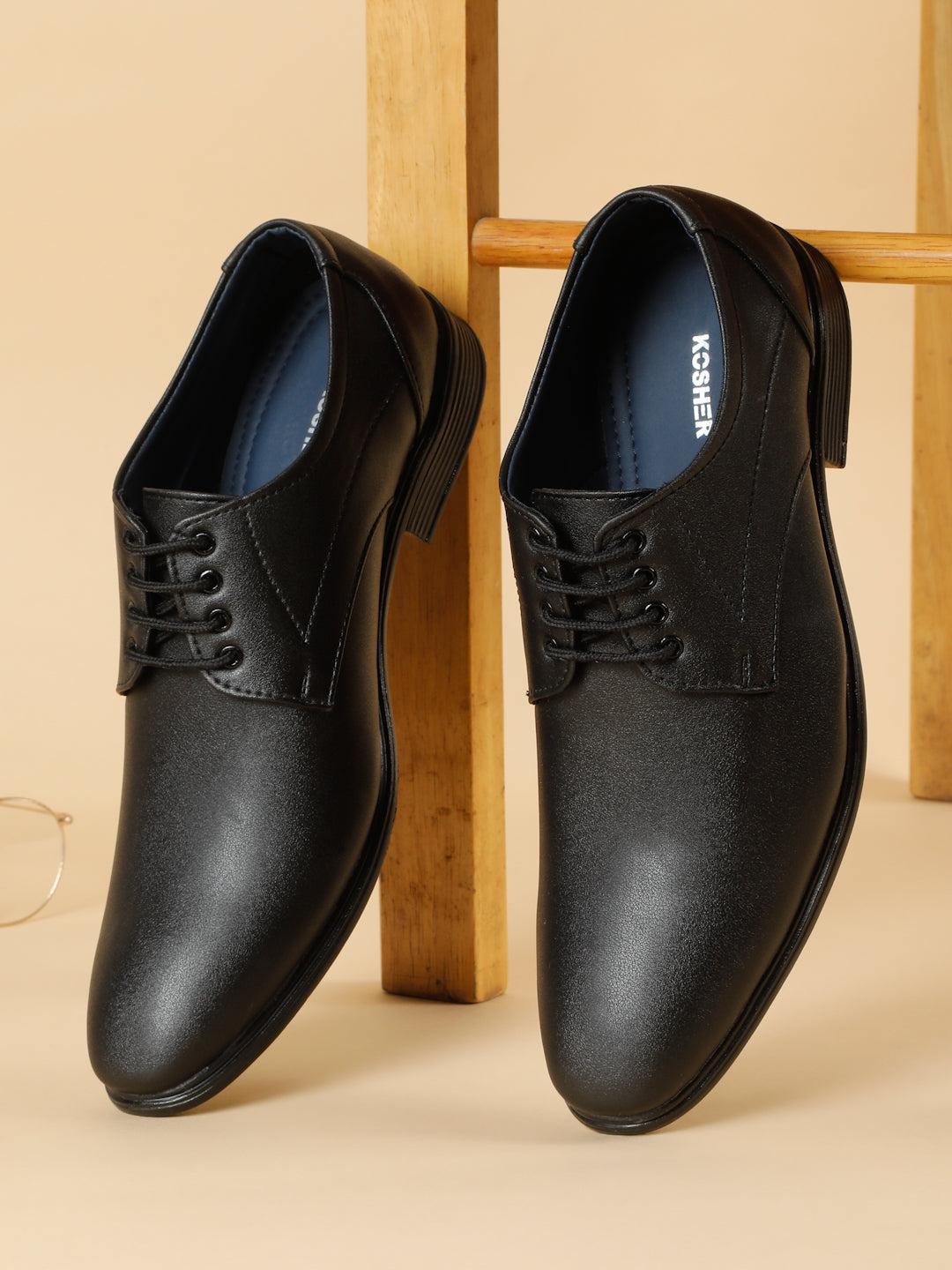 Kosher Black Color Lace-up Formal Shoes