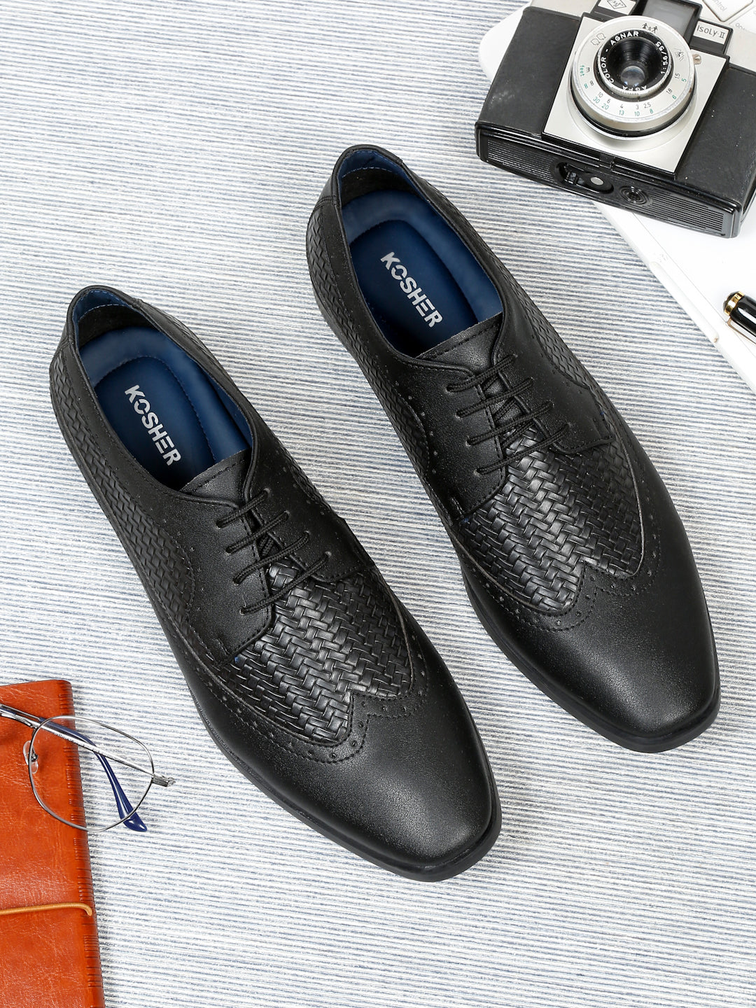 Kosher Black Color Lace-up Formal Shoes