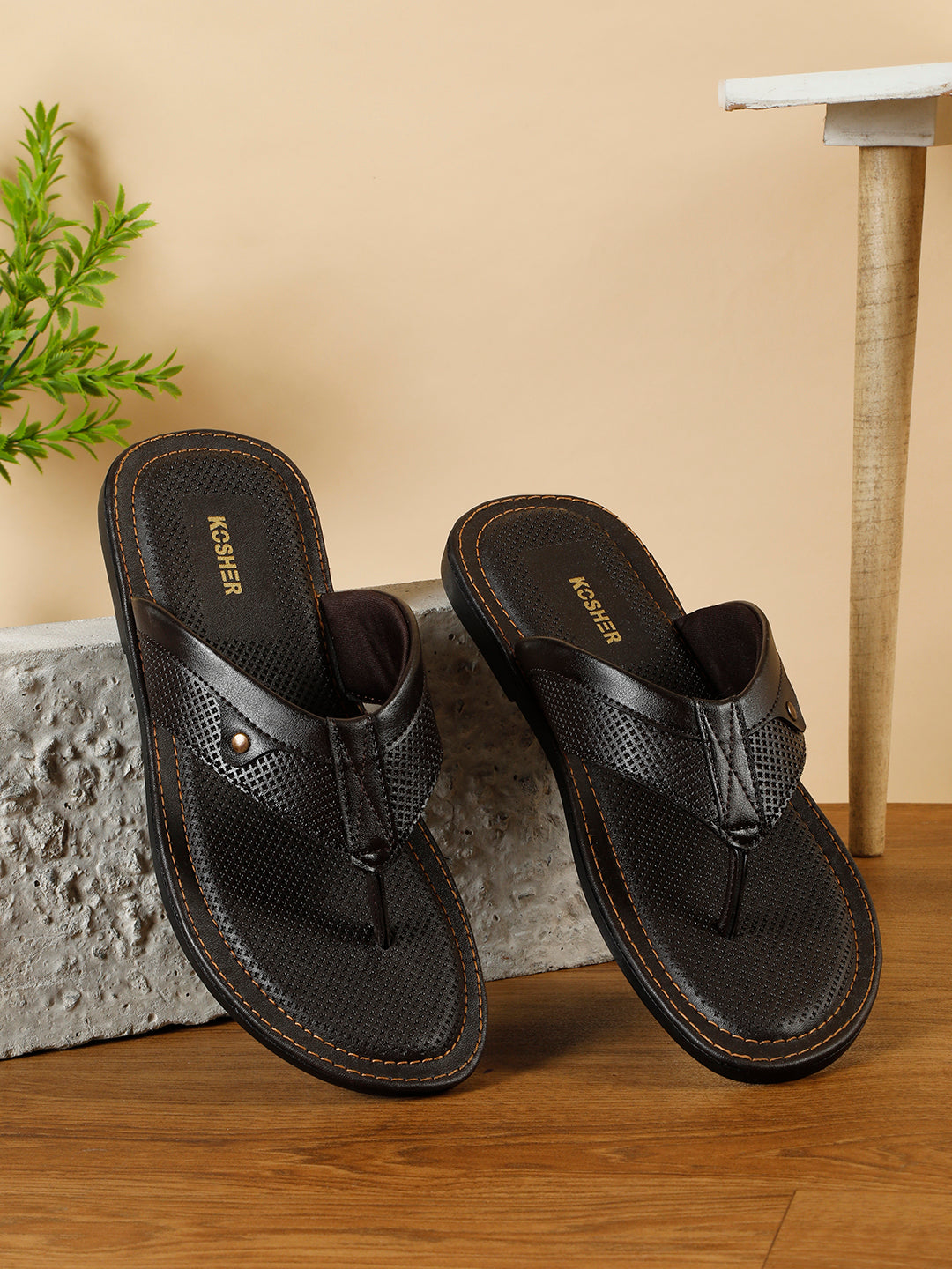 Kosher Brown Men's formal slipper