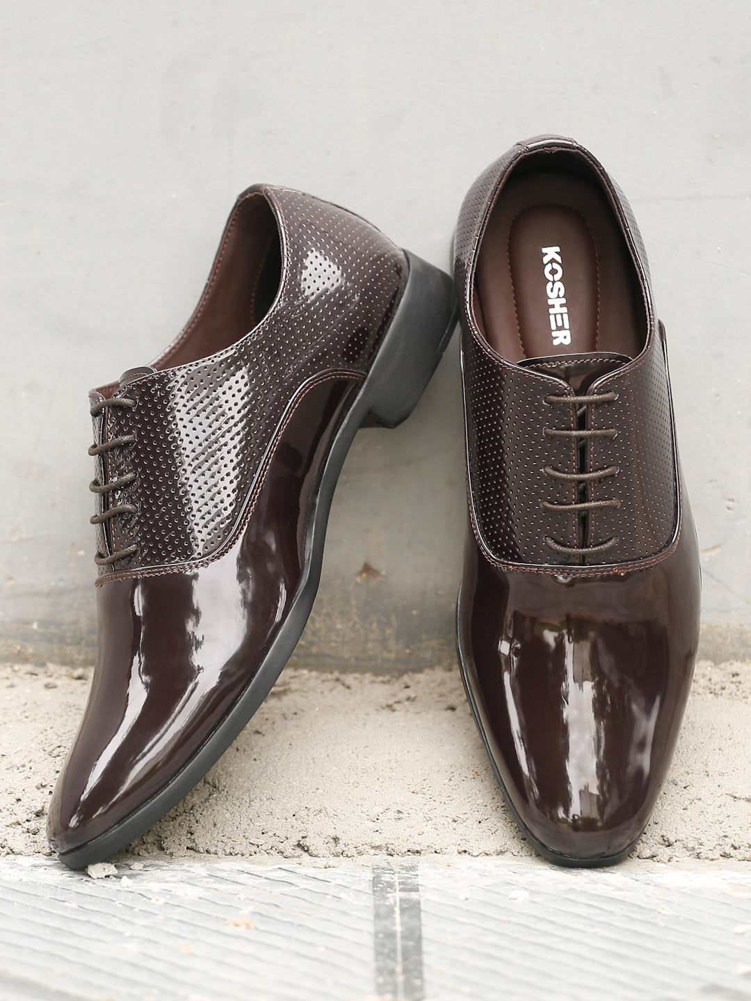Kosher P.brown Color Lace-up Formal Shoes
