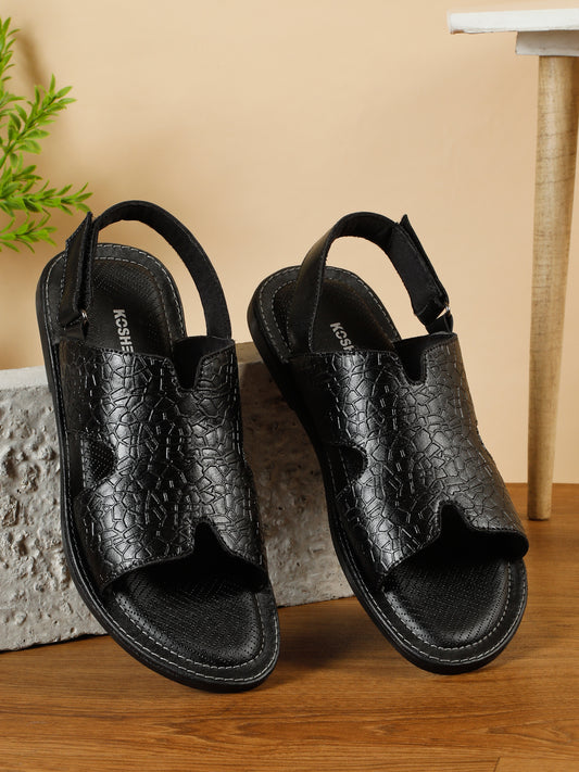 Kosher Black Men's formal sandal