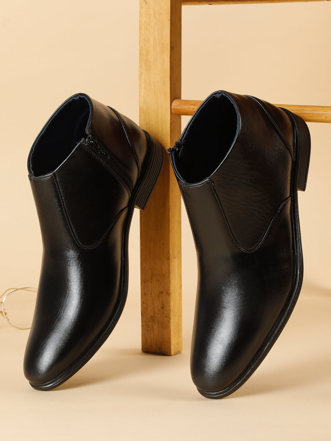 Kosher Black color Slip-on Zip/Boot Shoes For Men