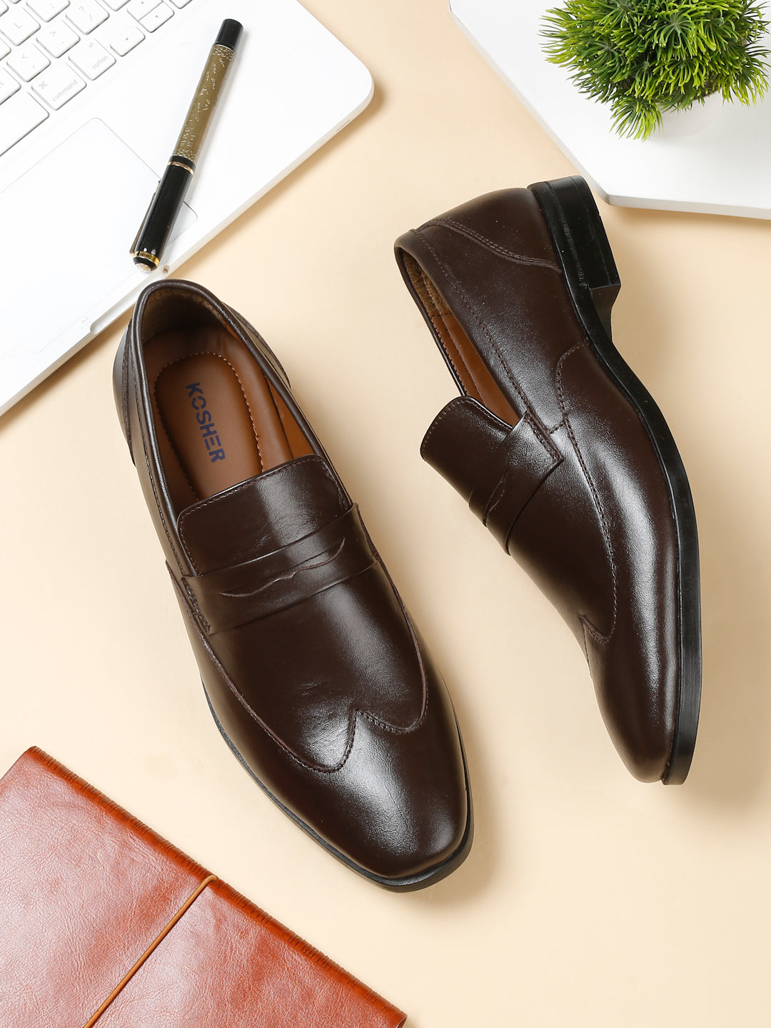 Kosher Brown Colour Slip-on Formal Shoes