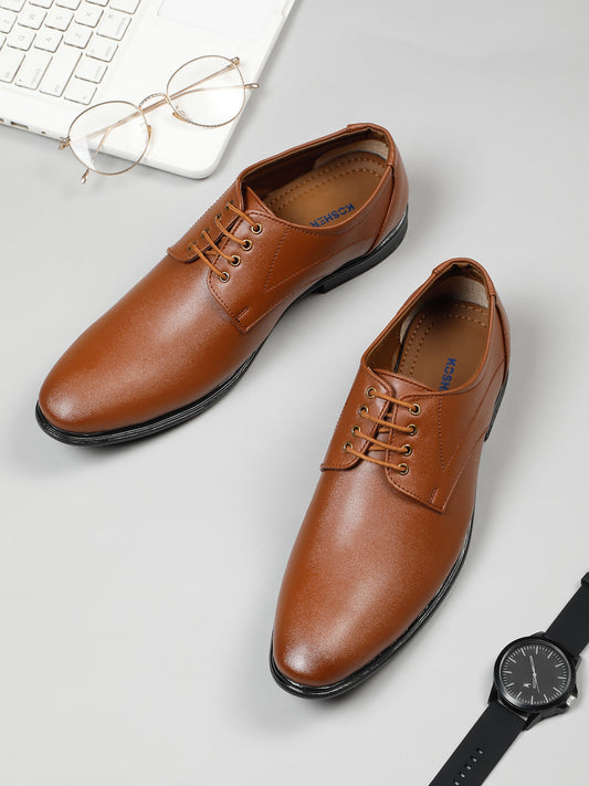 Kosher Tan Color Lace-up Formal Shoes