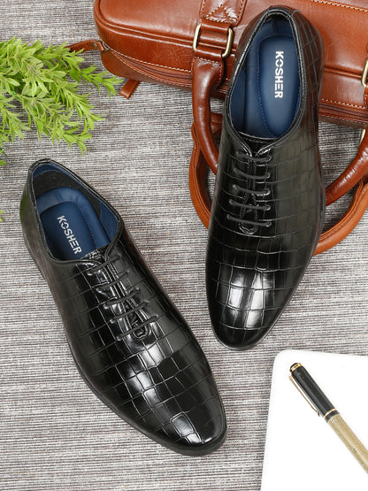 Kosher Black Color Lace-up Formal Shoes