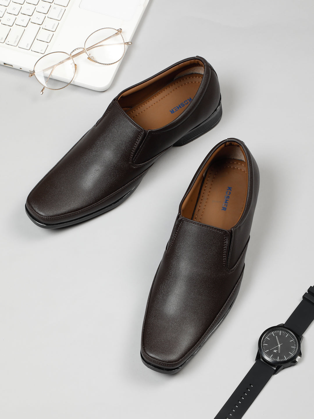 Kosher Brown Color Slip-on Formal Shoes