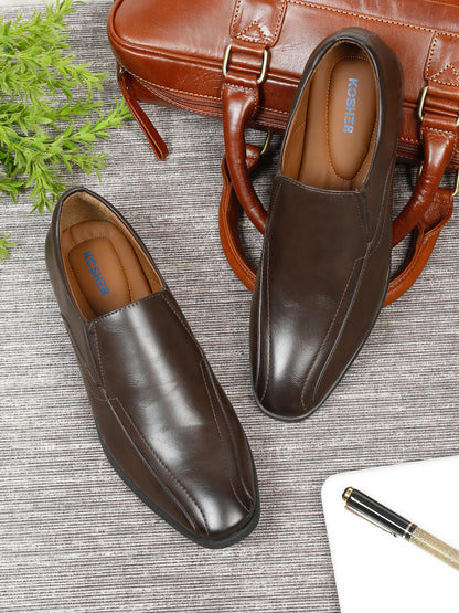 Kosher Brown Color Slip on Formal Shoes