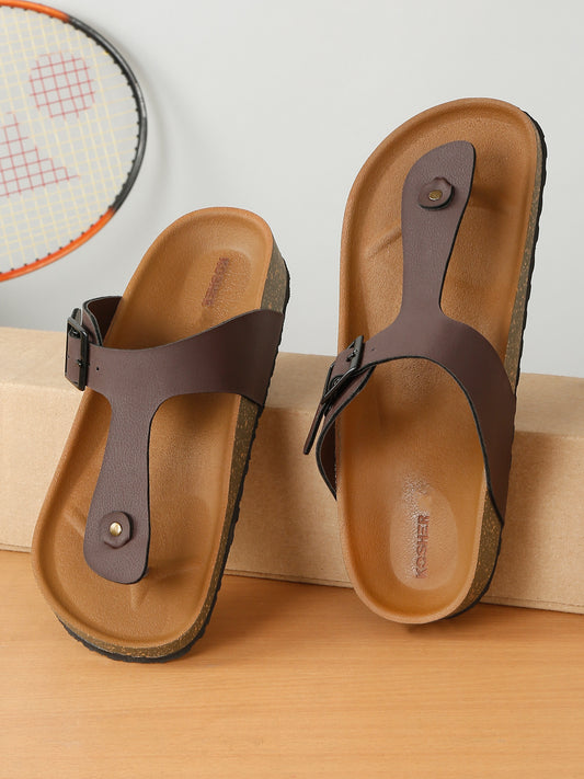 Kosher Brown Color Causal Sandal For Men, Slipper