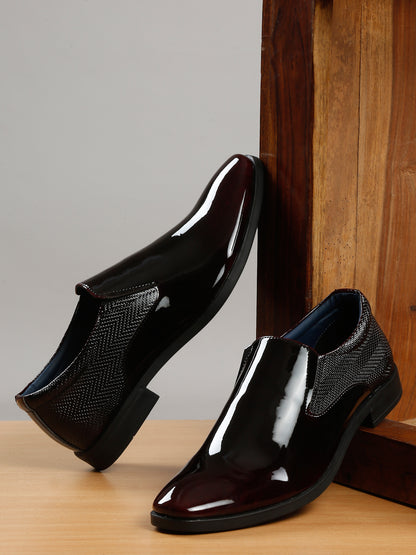 Kosher Wine Color Slip-on Formal Shoes