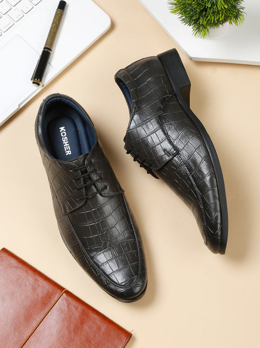 Kosher Grey Color lace-up Formal Shoes