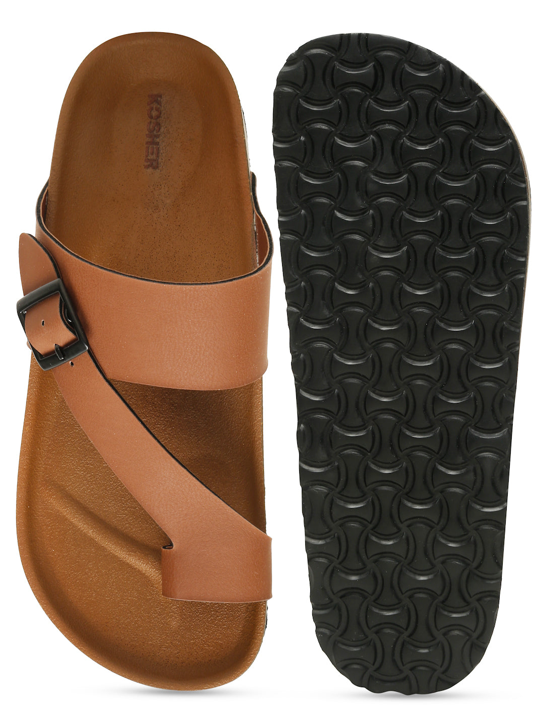 Kosher Tan Color Men's Casual Sandal, Slipper