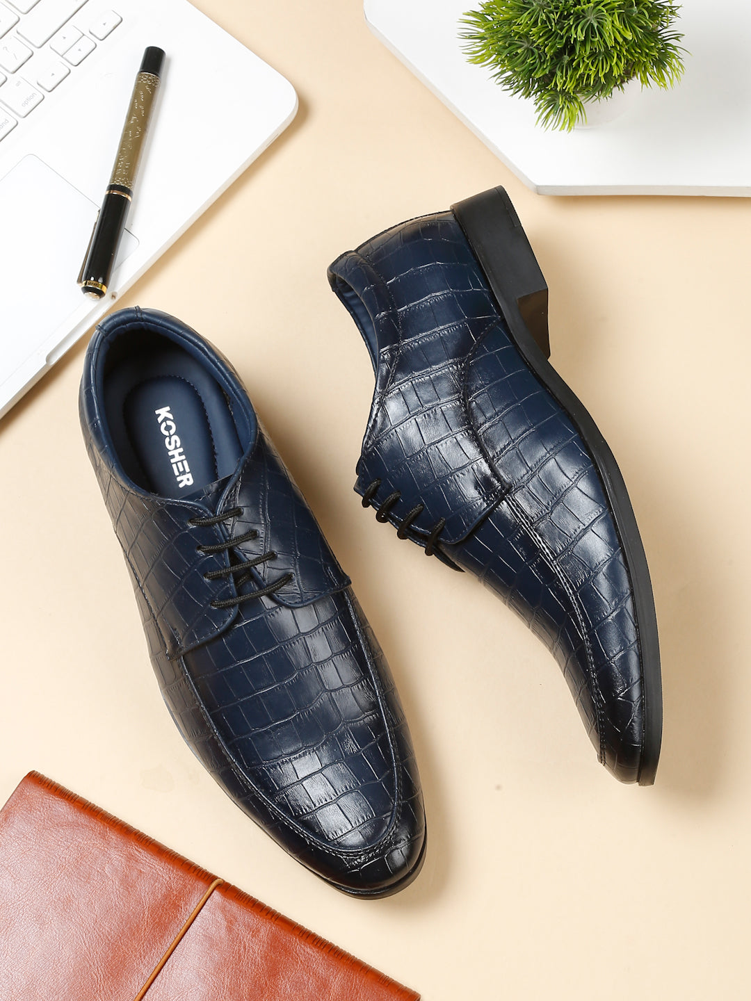 Kosher Navy Color lace-up Formal Shoes