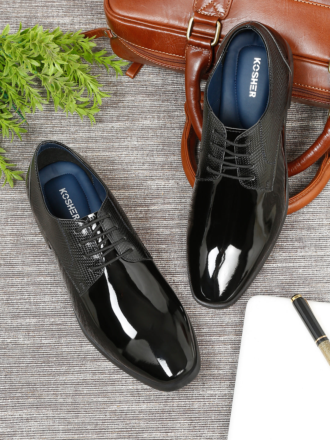 Kosher Black Color Lace-up Formal Shoes