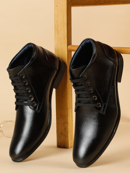 Kosher Black color Lace-up Boot Shoes For Men