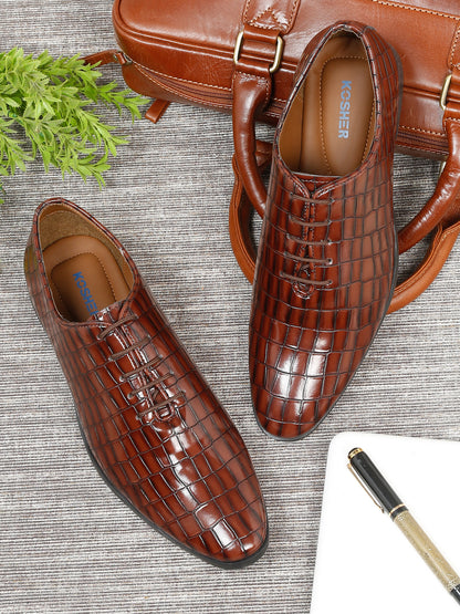 Kosher Brown Color Lace-up Formal Shoes