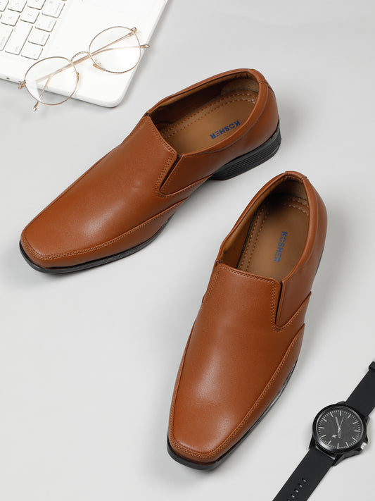 Kosher Tan Color Slip-on Formal Shoes