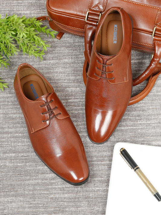 Kosher Tan Color Lace-up Formal Shoes