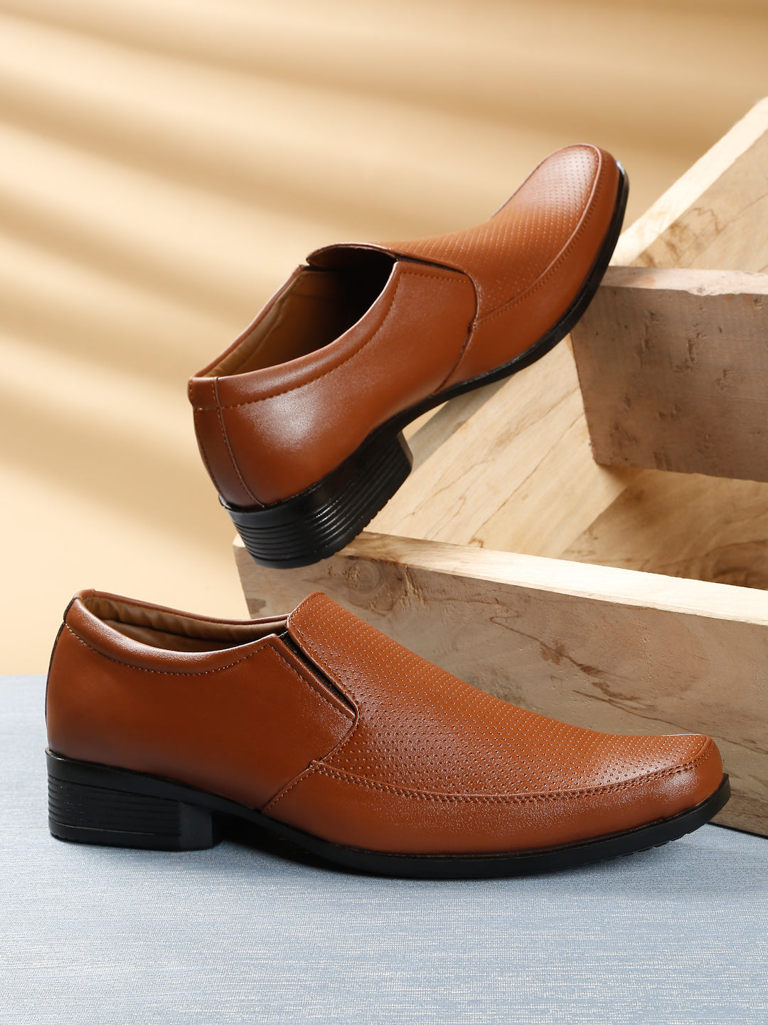 Kosher Tan Color Slip-on Formal Shoes