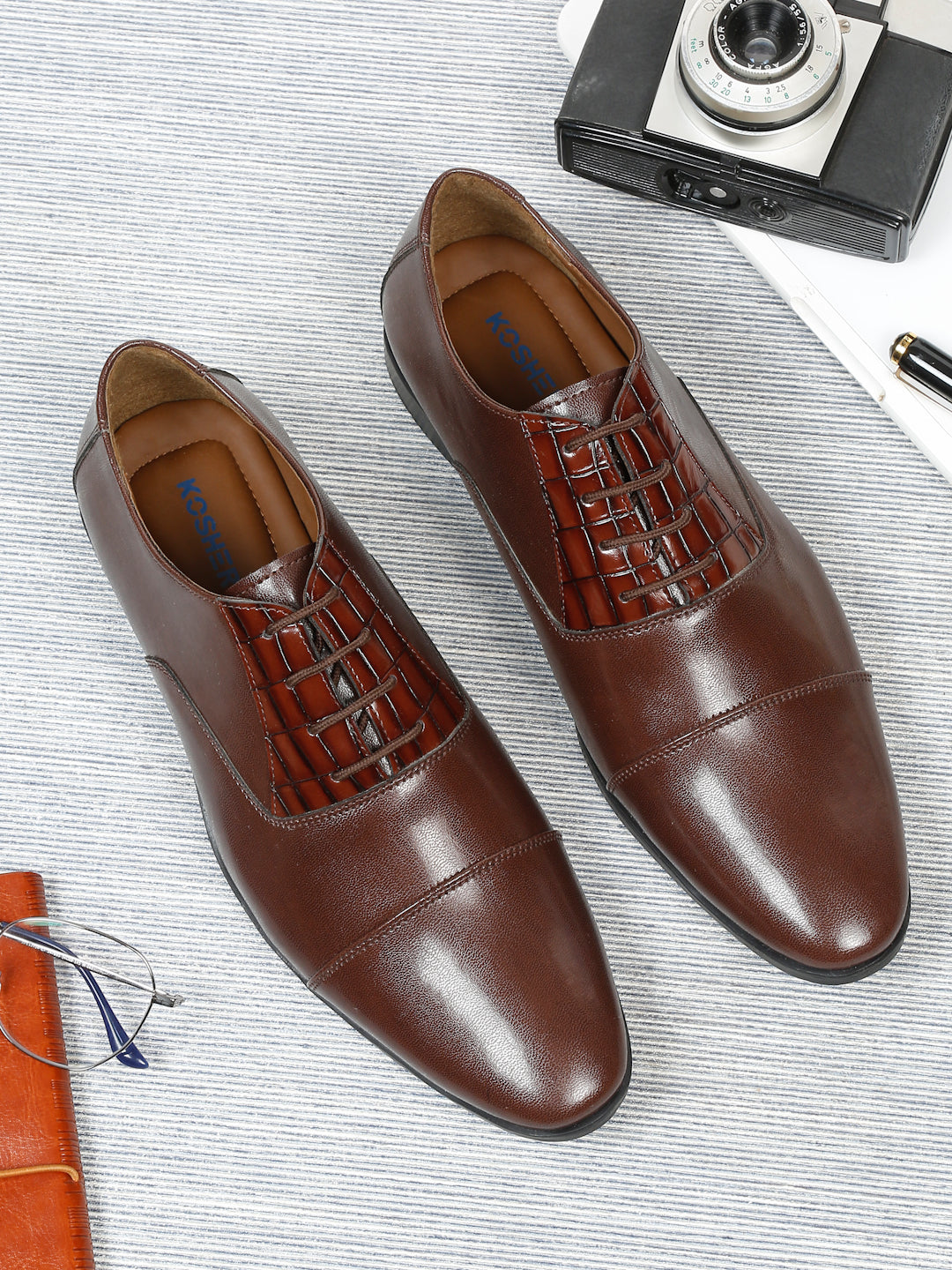 Kosher Brown Color Lace-up Formal Shoes