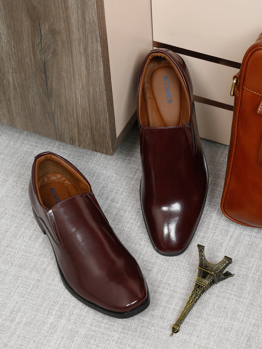 Kosher Cherry Color Slip-on Formal Shoes