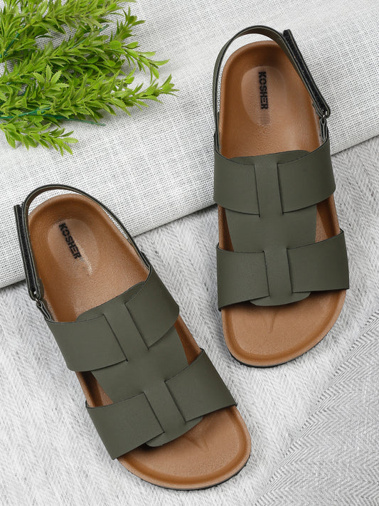 Kosher Olive color casual sandal