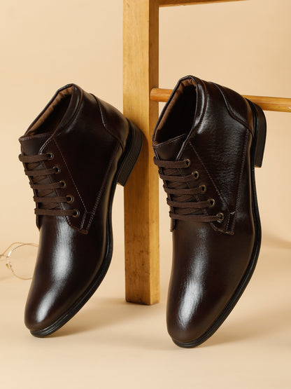Kosher Brown color Lace-up Boot Shoes For Men