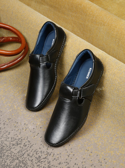 Kosher Black Roman Faux Leather Men's Casual Sandal