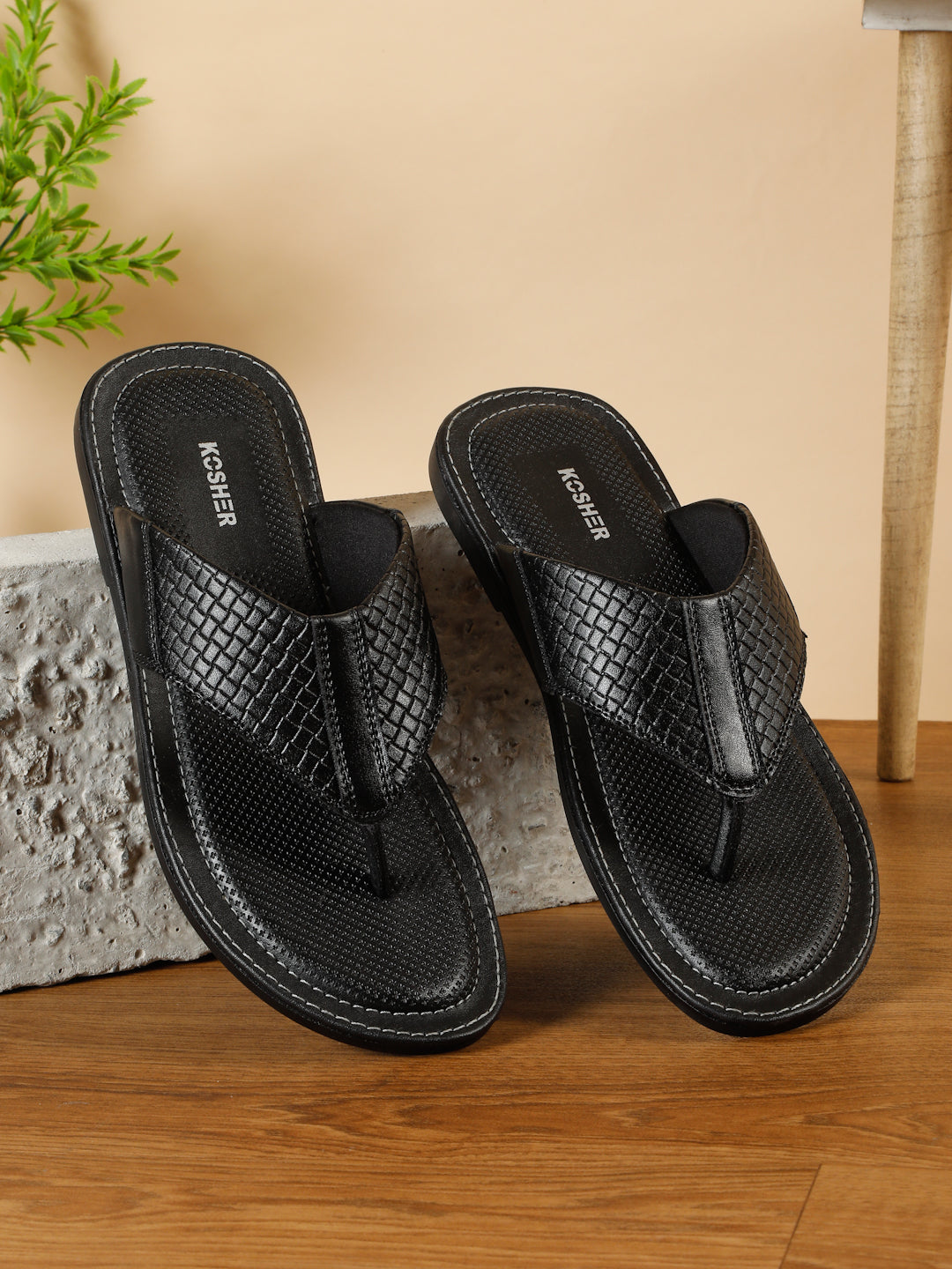 Kosher Black Men's formal slipper