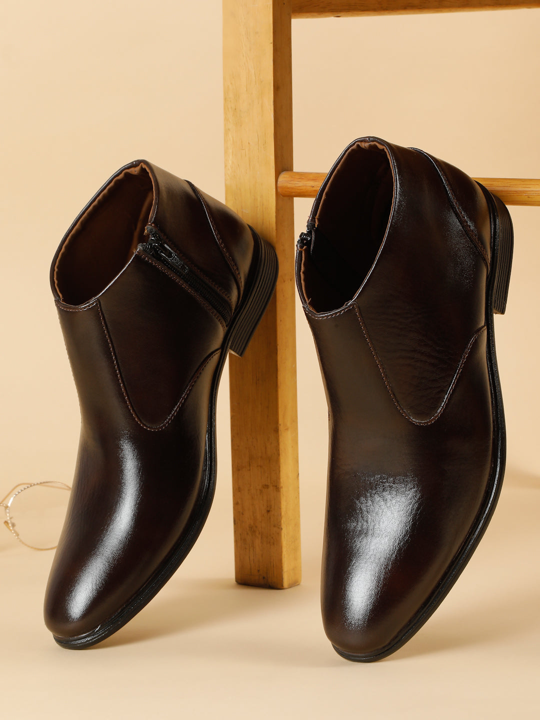 Kosher Brown color Slip-on Zip/Boot Shoes For Men