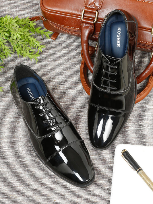 Kosher Black Color Lace-up Formal Shoes