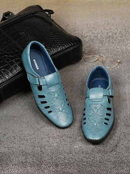 Kosher Blue Roman Faux Leather Men's Casual Sandal