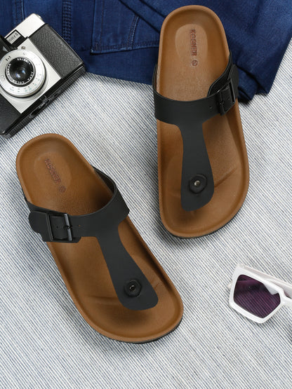 Kosher Black Color Men's Casual Sandal, Slipper