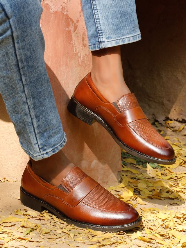 Kosher Tan Color Slip-on Men's Formal Shoes