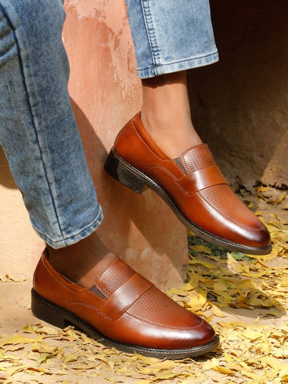 Kosher Tan Color Slip-on Men's Formal Shoes