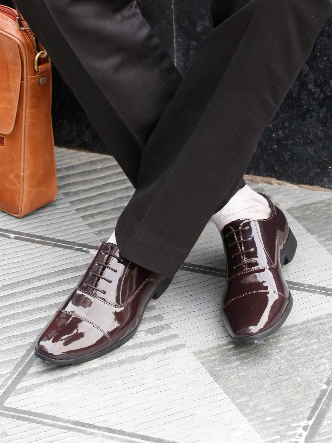 Kosher P.brown Color Lace-up Formal Shoes