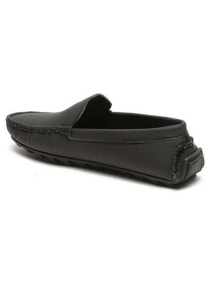 KOSHER Men's Black Synthetic Leather Premium Driving Loafers & Casual Slip-On