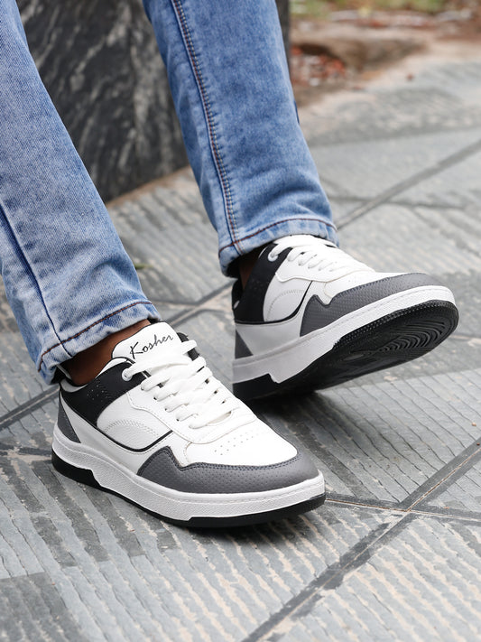 Kosher White & Grey Sneakers For Men