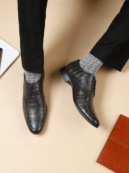 Kosher Grey Color lace-up Formal Shoes