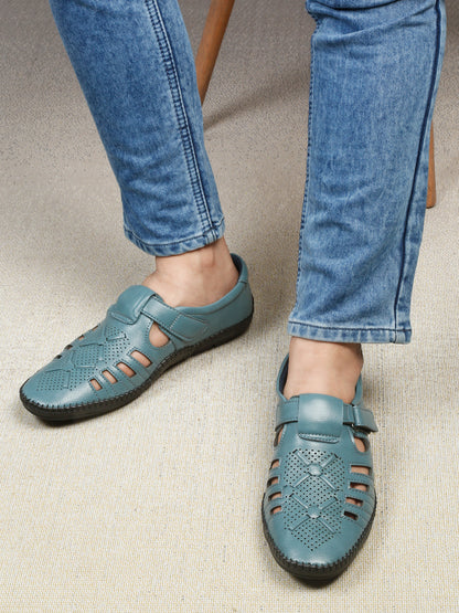 Kosher Blue Roman Faux Leather Men's Casual Sandal