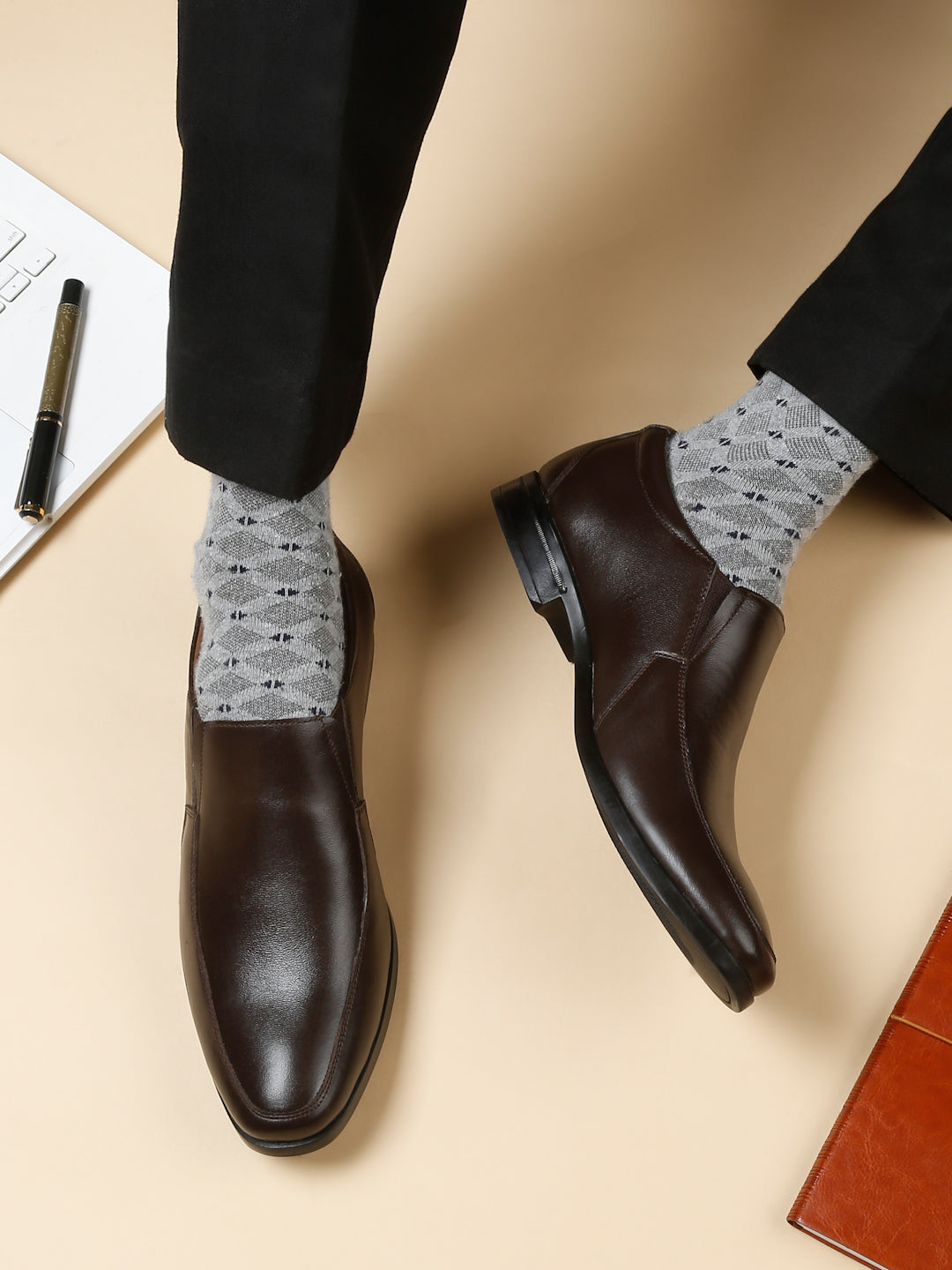 Kosher Brown Colour Slip-on Formal Shoes